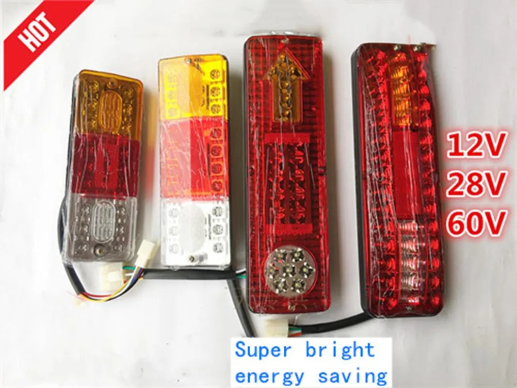 2Pcs LED Rear tail light turn signal Reverse Stop Brake Lamp Auto Car Trailer Caravan Truck Lorry Electric vehicle Fog Lamp Bulb