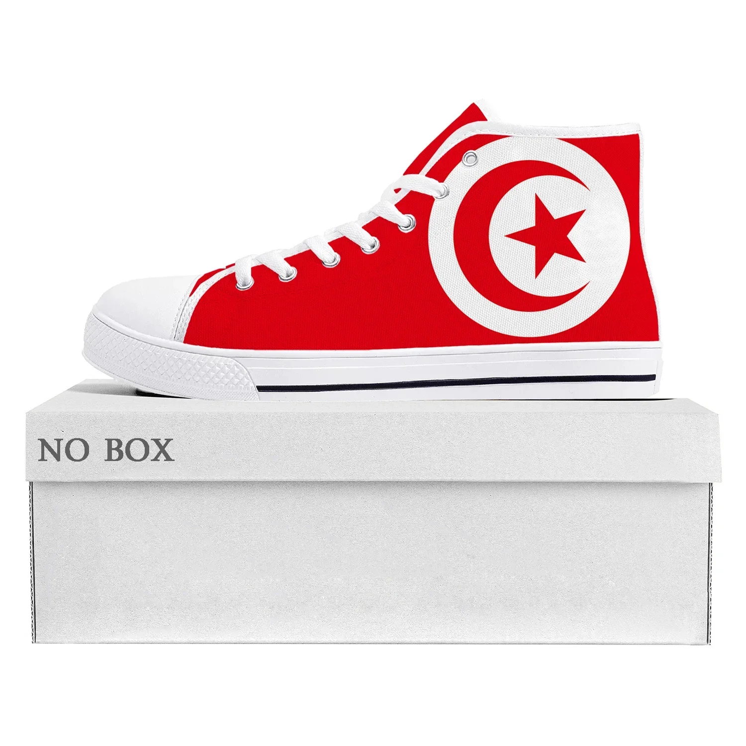 

Tunisian Flag High Top High Quality Sneakers Mens Womens Teenager Canvas Sneaker Tunisia Casual Couple Shoes Custom Shoe