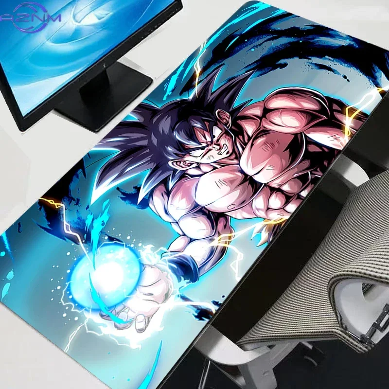Anime Warrior White Hair Blue Lightning Burst Art Mouse Pad, Rubber Non-Slip Base, Smooth Surface for Gaming Desktop Keyboard Of