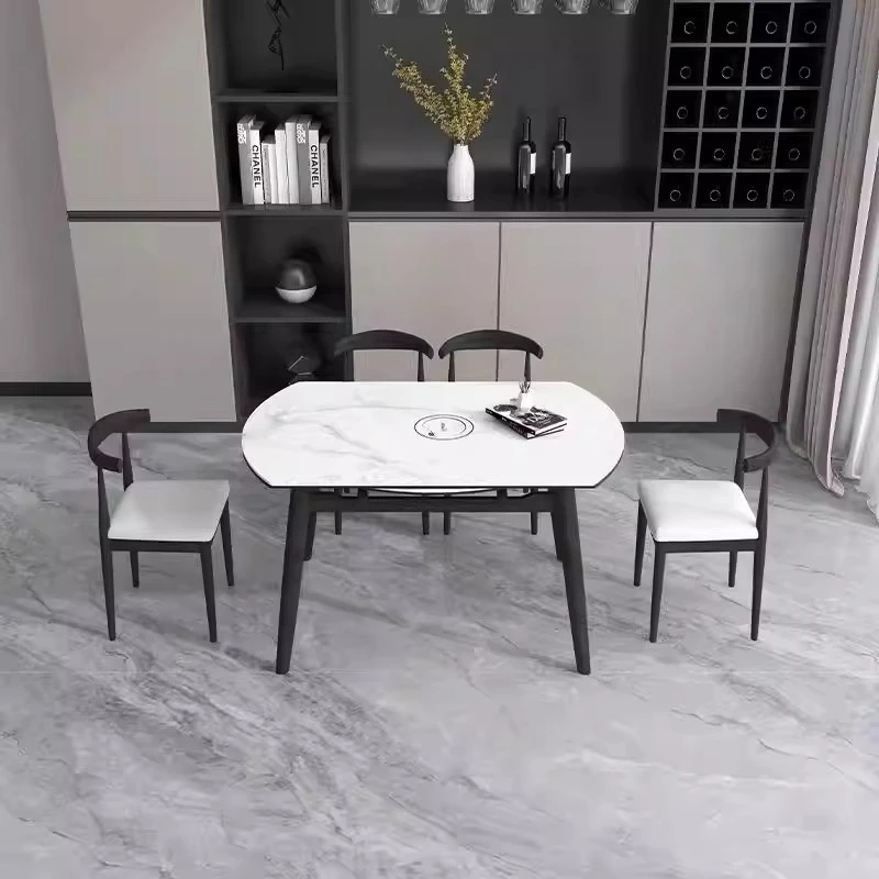 combination modern simple light luxury telescopic folding household small apartment with induction cooker dining table