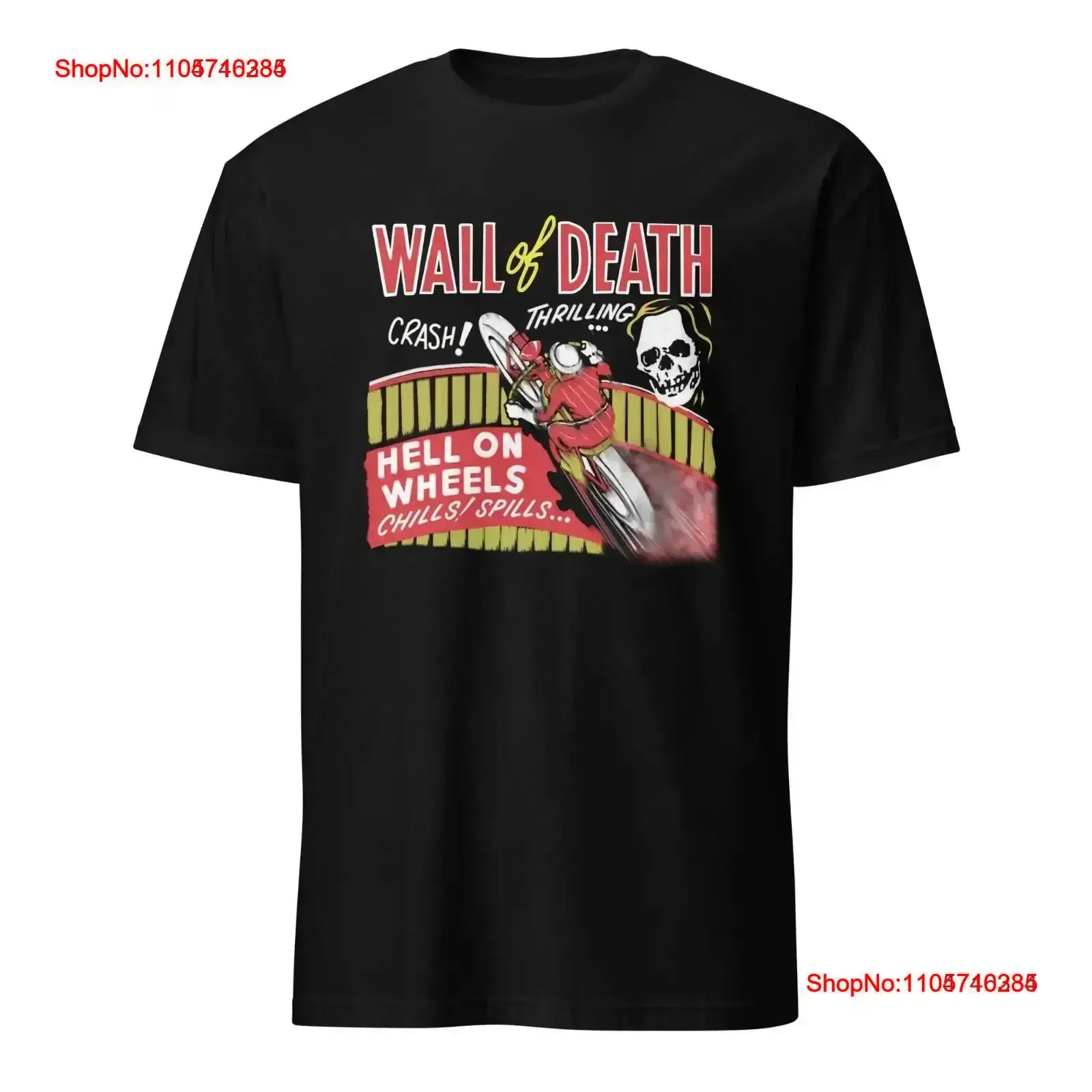MotorManiac Design Motorcycle Wall Of Death Soft style T Shirt Made to Order vintage Washed graphic Versatile vintage Washed