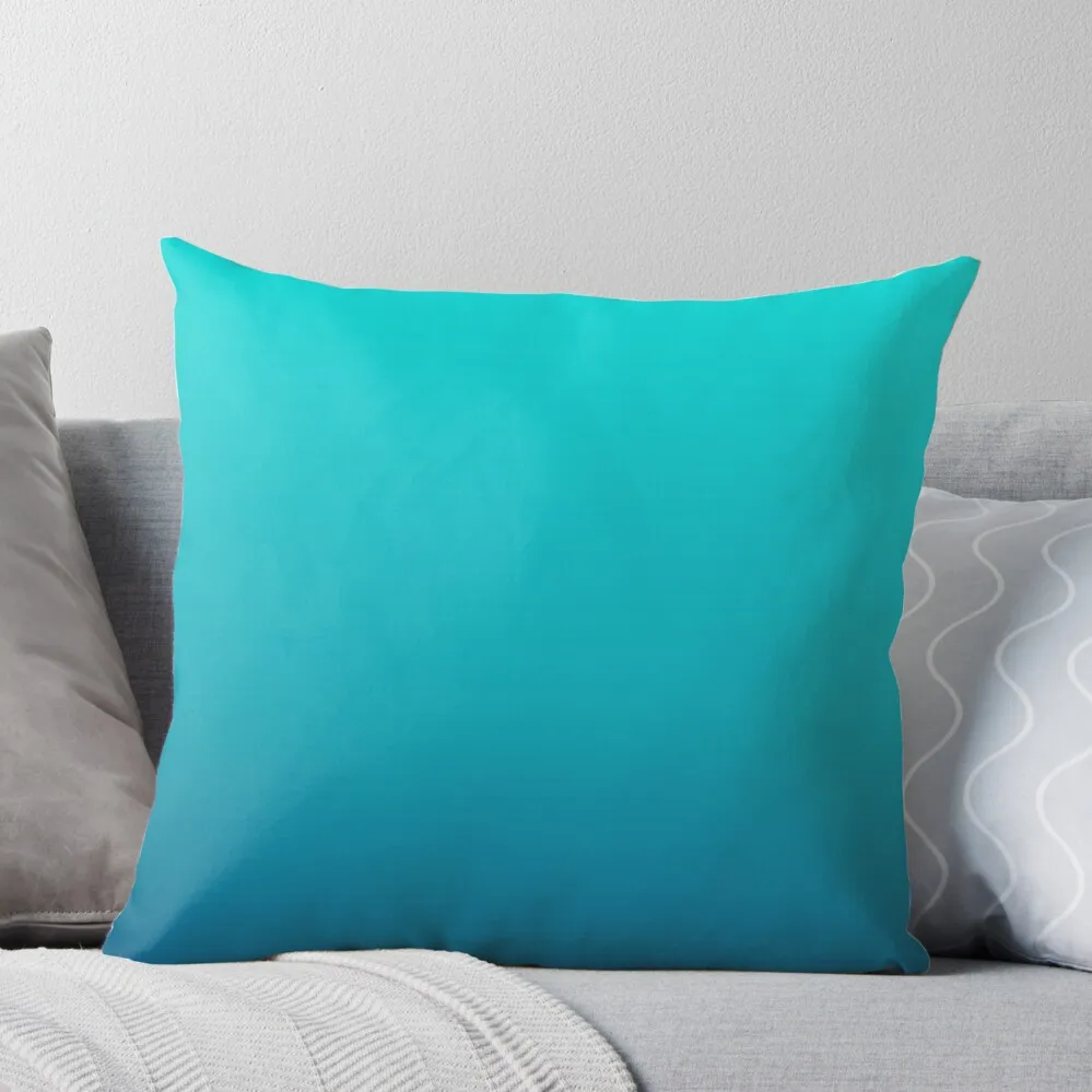 

preppy summer beach teal blue turquoise ombre Throw Pillow Decorative Cover For Living Room bed pillows