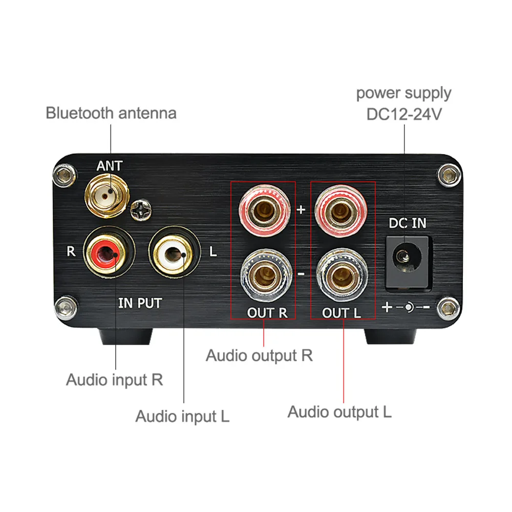 GAP-3116B Amplificador de áudio digital, 2.0 HIFI Bluetooth, 4.2 Stereo, alta potência, 100W x 2, Amplificador Mixer Profissional