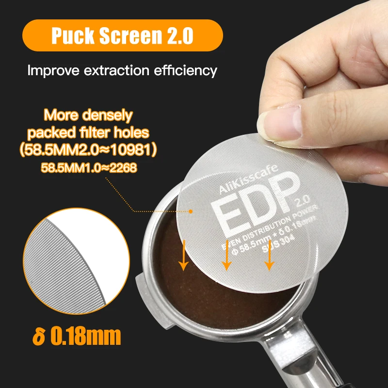 Alikisscafe Espresso Puck Screen Coffee Filter Stand 51mm 53.5mm 58.5mm For Delonghi Breville Portafilter Accessory Barista Tool