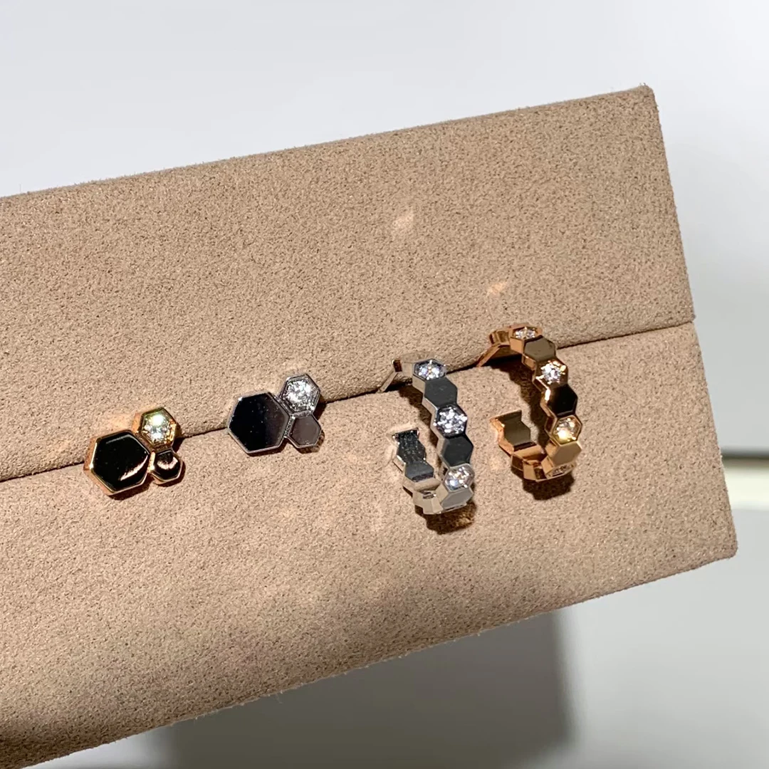 

Классические серьги из стерлингового серебра 925 пробы с шестиугольными бриллиантами и сотами, круглые серьги