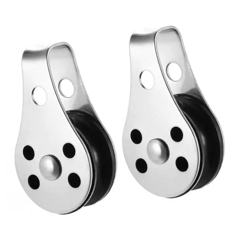 2pcs Rope Pulley Block 316 Stainless Steel Sheave for Marine Kayak Canoe Boat Sailing image 5