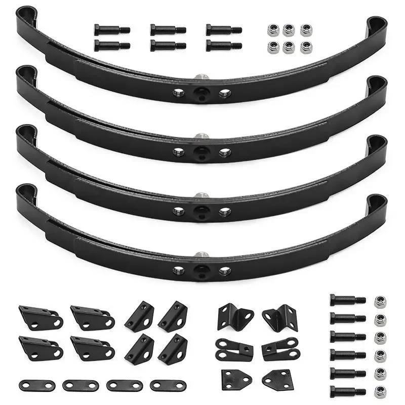 Tamiya 1/14 Truck Trailer Suspension Upgrade Kit – Front & Rear Shackle Brackets & Leaf Spring Bars, Easy to Install & Durable