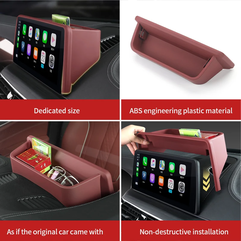 Car Organizer Dashboard Storage Box For BMW X5 G05 G06 X7 G07 2019-2022 LHD 12.3inch Screen Multimedia Navigation Phone Holder