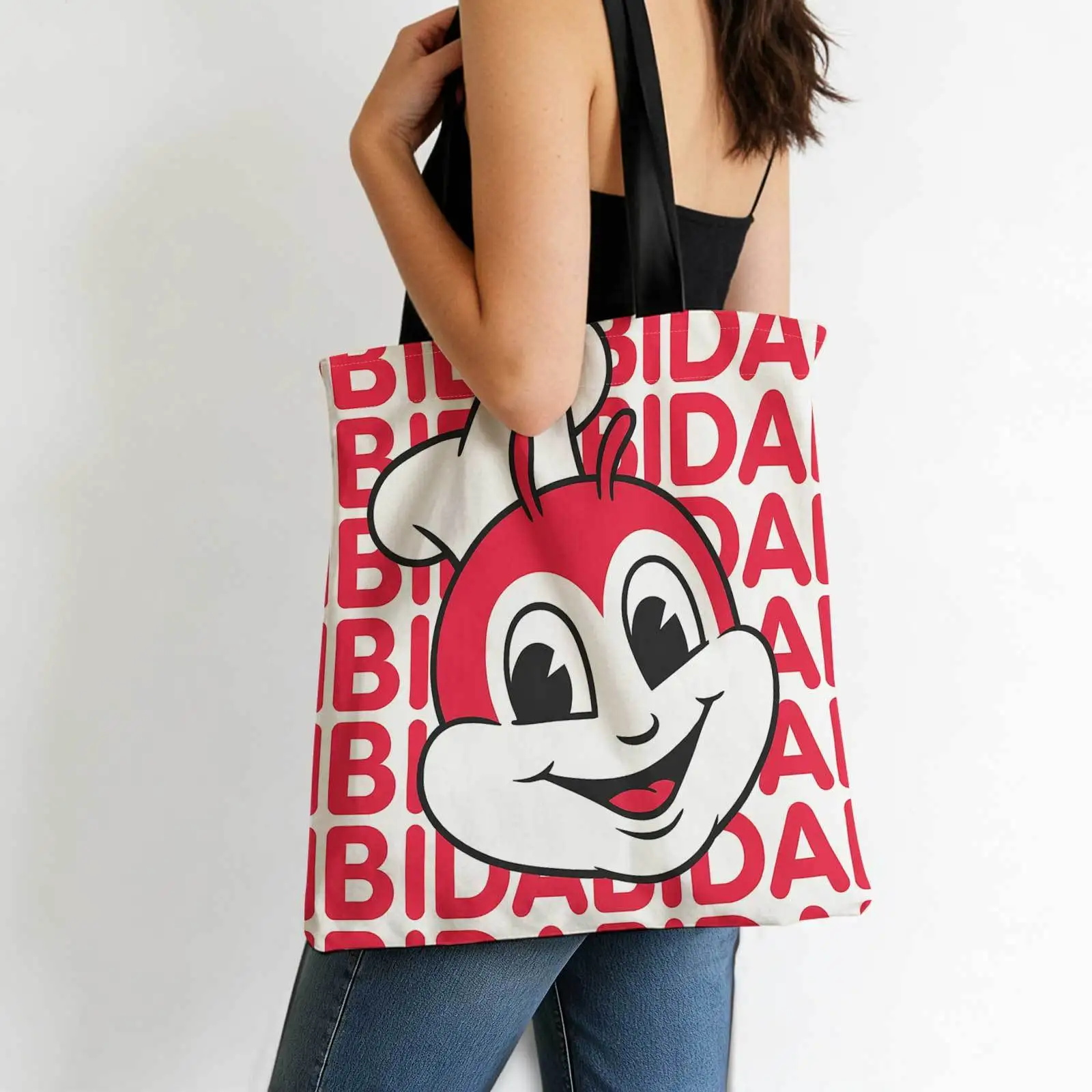 1PCJolly-Chef Character, Red, White Background Tote Bag, a Reusable and Shopping Bag with Large Capacity, Suitable for Gift