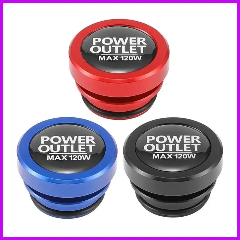 R9CC Aluminum Power Socket Plug Cover Caps Car Outlet Cover Universal Dustproof Caps for Power Port Outlet