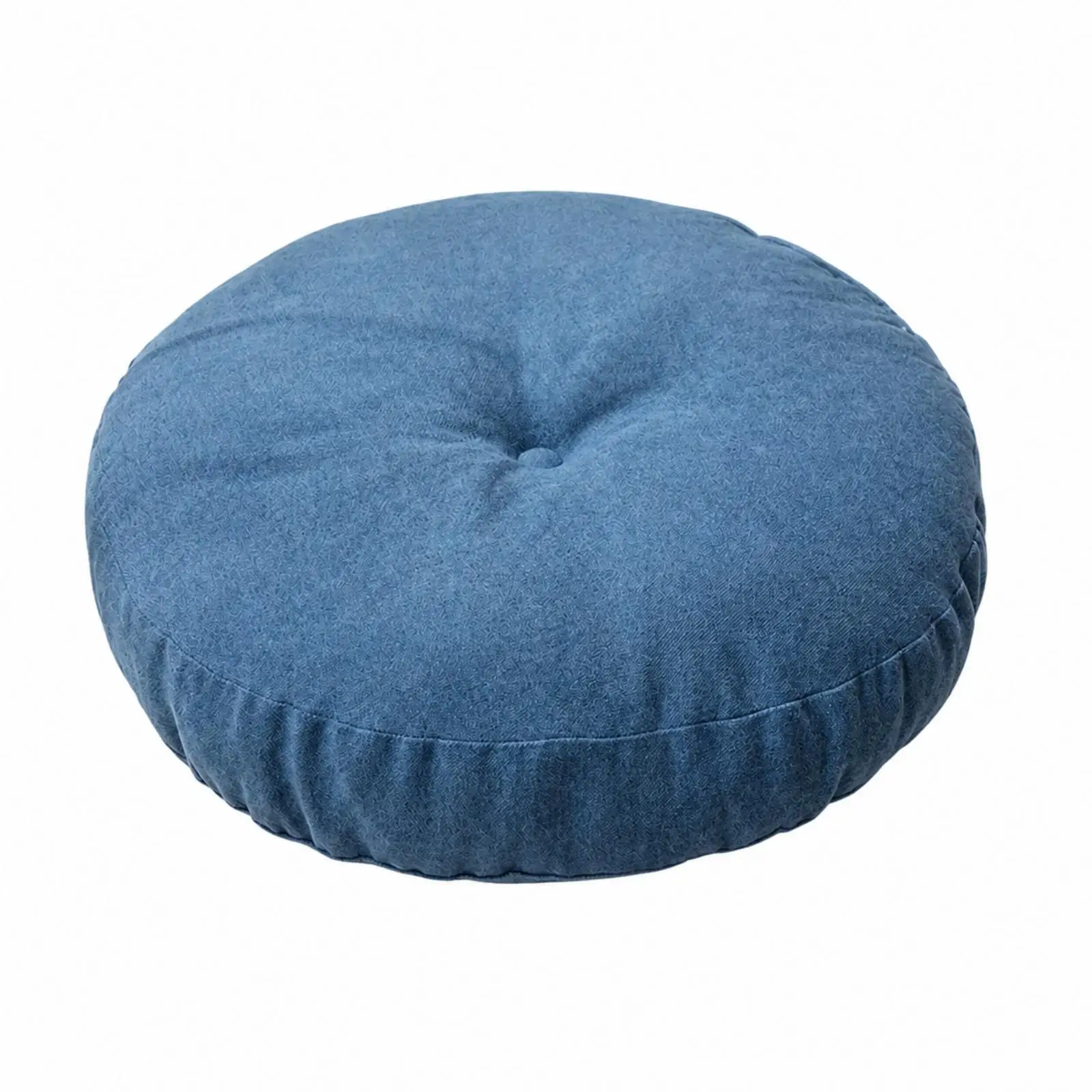 Thick Round Floor Cushion Cotton Linen Blend Tufted Center Seating Pad for Low Profile Lounge Chair Support