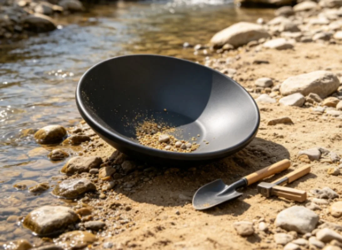 51CM Thickened Pointed Bottom Gold Pan Hand-Cranked Gold Washing Tool With Shovel Outdoor Gold Prospecting Dredge Equipment