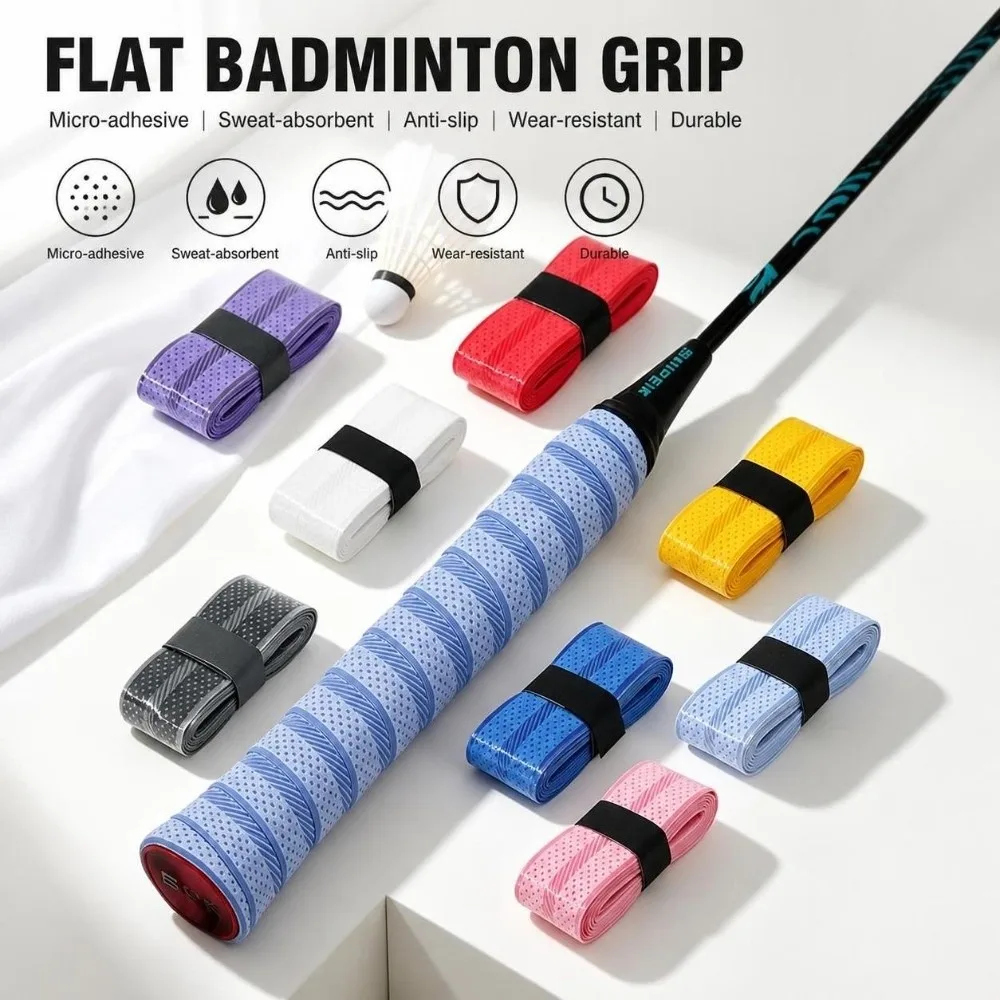 Sticky Racket Overgrip Perforated Diagonal Texture Sports Handle Grip Protective Film Coating Handle Wrap Tape