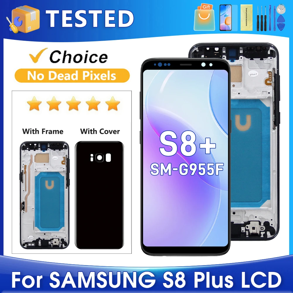 Tested For Samsung S8 Plus For S8+ G955W G955A G955 G955N G955F LCD Display Touch Screen Digitizer Assembly Replacement