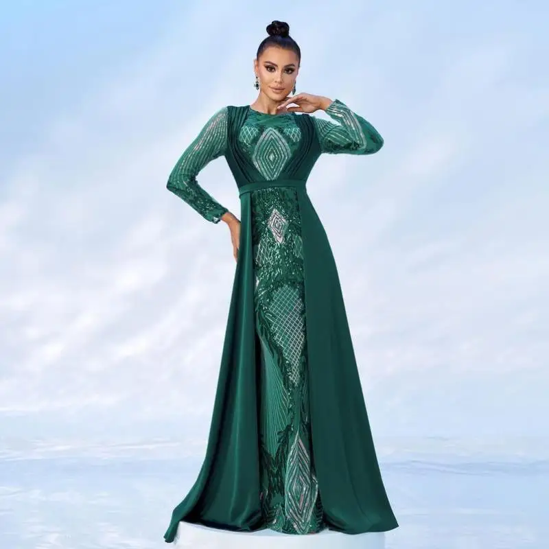 

Wedding Celebration Long Sve round Ne Dr Ele Cleanfit H Version Linen Material Ciwalk Suitable Long Gown Accory