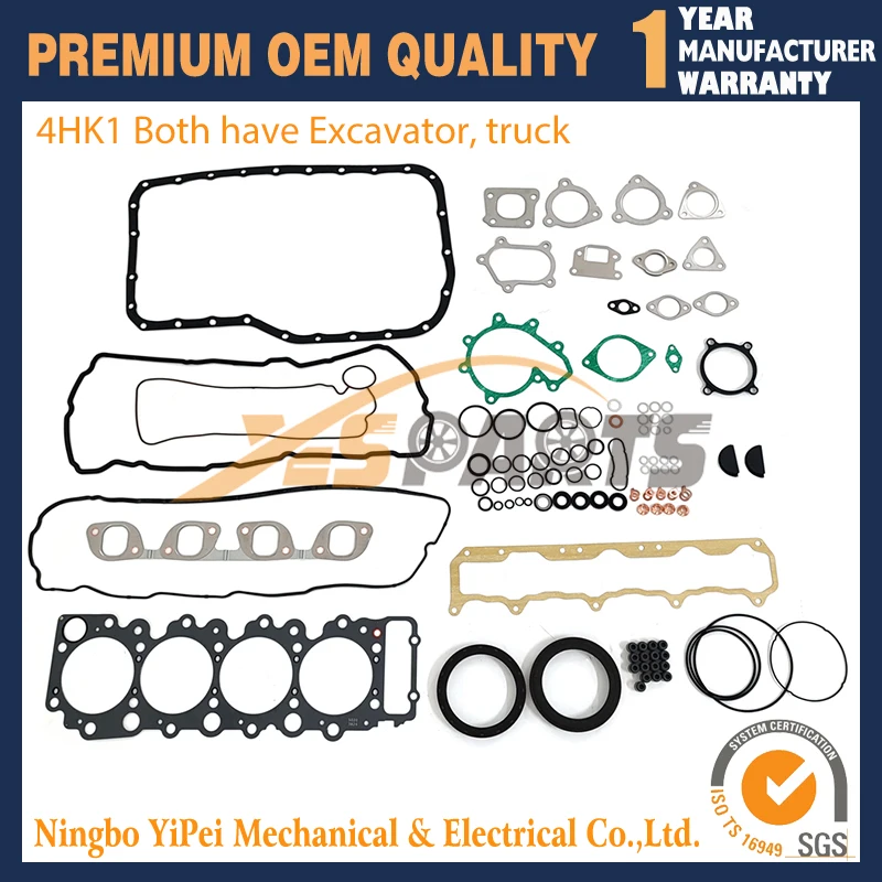 

Full Gasket set for ISUZU 4HK1 Engine For Hitachi ZAX200-3 Excavator Truck