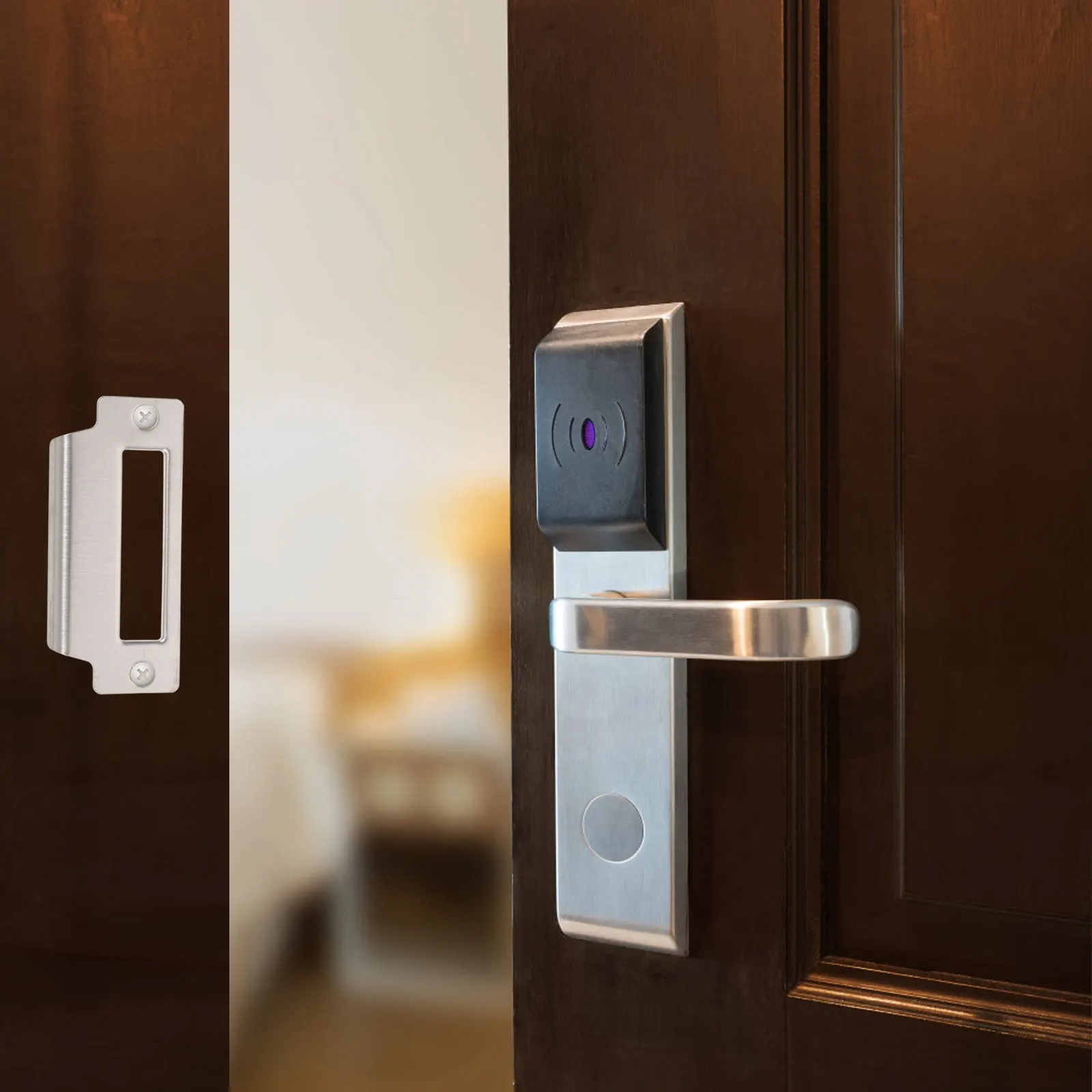 

5pcs Stainless Strike Plate Reinforcement For Stainless Steel Door Strike Plate Heavy Duty Metal Door Security