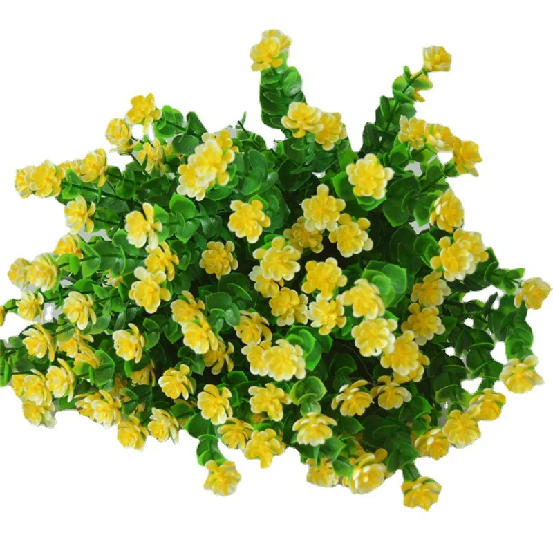 10 Bundles Artificial Flowers Fake Outdoor Summer Plants UV Resistant Faux Plastic Greenery Shrubs Planter Home Garden Decor