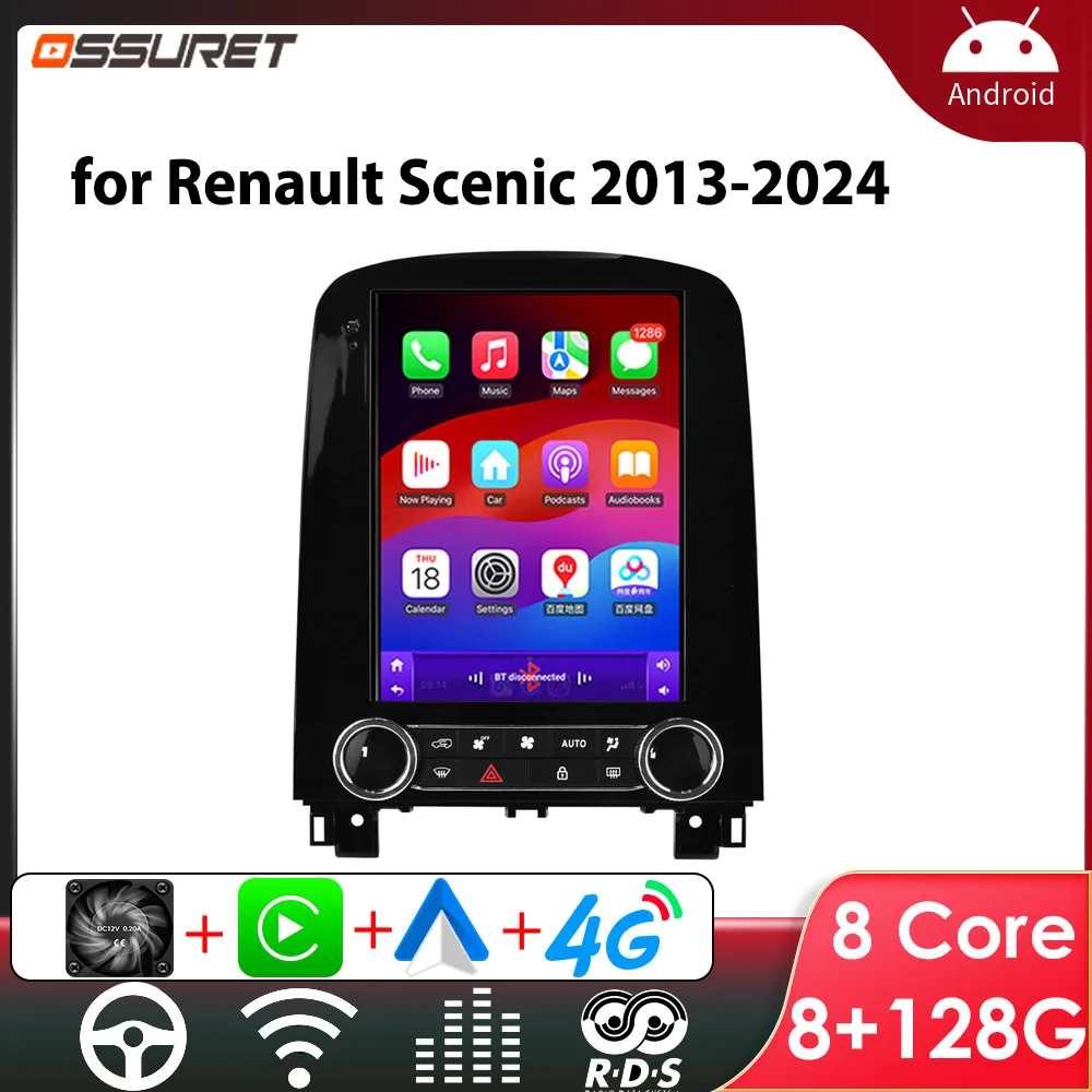 Autoradio für Renault Scenic 2013–2024, Autoradio, Stereo, GPS-Navigation, Carplay, Android Auto, 2 DIN, intelligenter 9,7-Zoll-Bildschirm, DSP