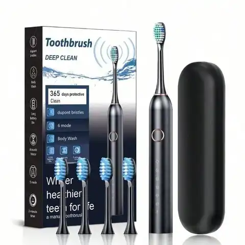 Popular Toothbrush, Adult Household Soft-Bristled Sonic Electric Toothbrush USB Rechargeable Couple Toothbrush, With Four Brush Heads