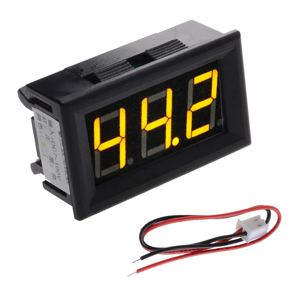 

DC 7-100 V Digital Voltmeter Voltage Tester 0.56" 2 Wires LED Volt Gauge Panel Monitoring Meter for 36V/48V/60V/72V Electric Car