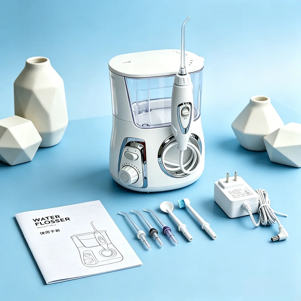 

Premium Professional Desktop Electric Water Flosser Oral Irrigator 5 Nozzles 10 Modes 800ML Tank Anti-Cavity
