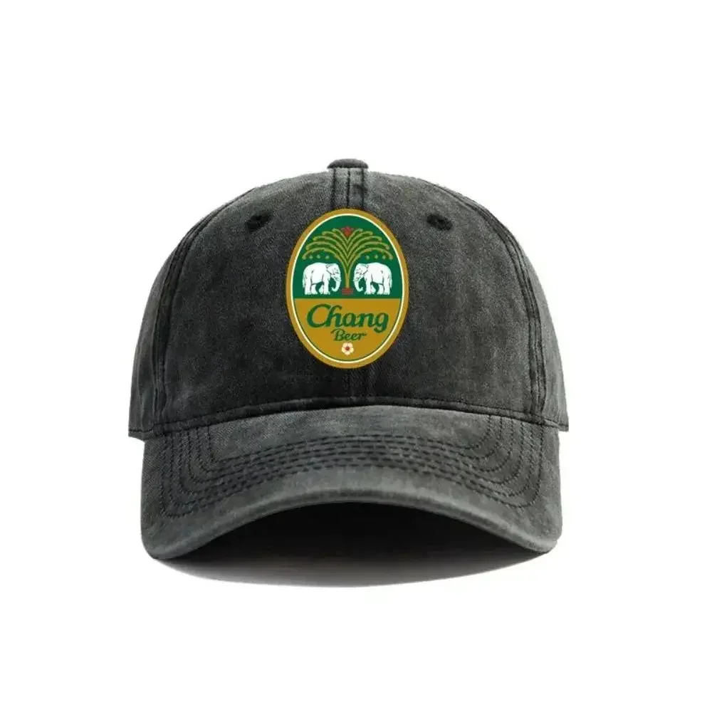 New 2025 Chang Beer Baseball Cap Distressed Hats Cap Men Retro Outdoor Summer Adjustable Chang Beer Thai Drink Hat Fashion