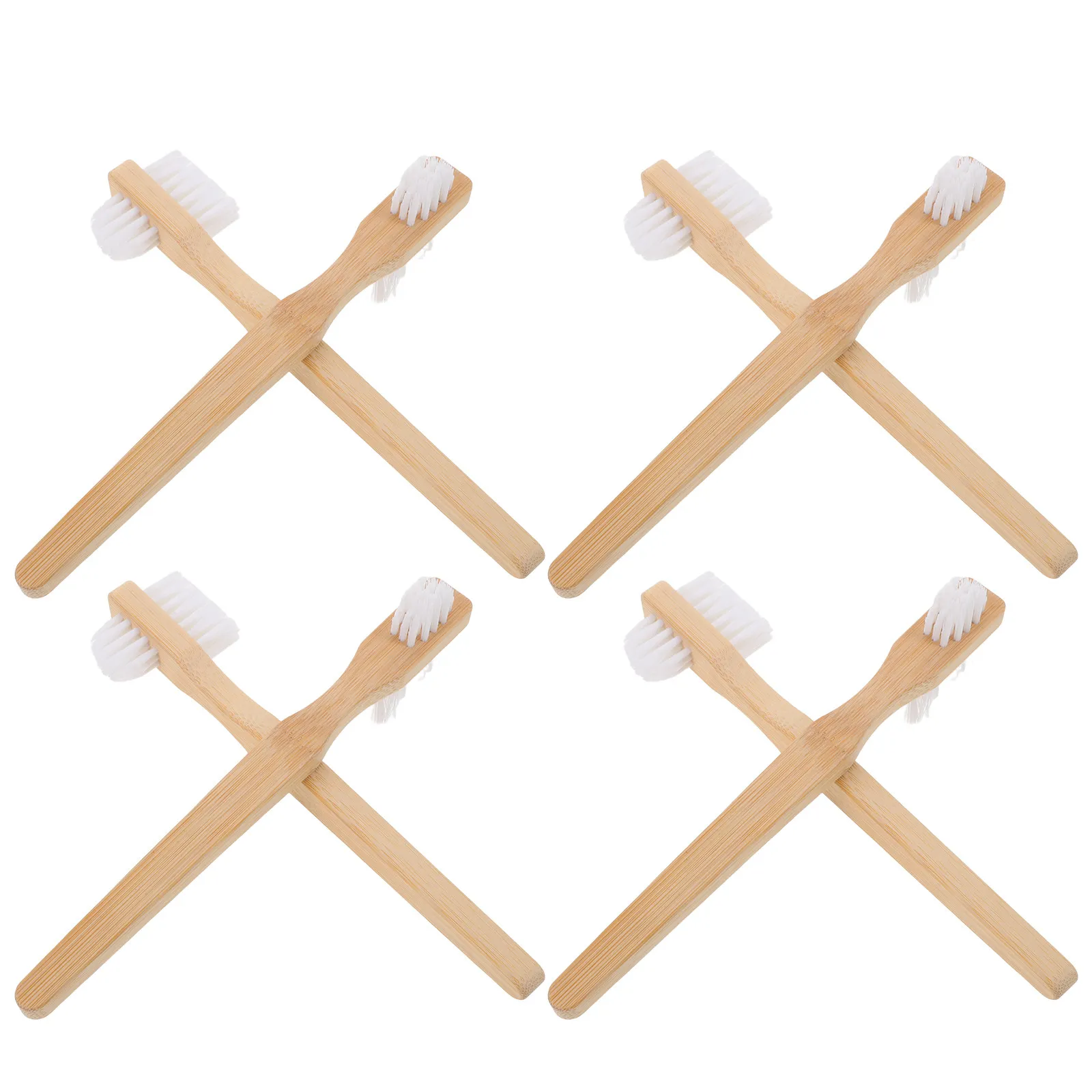 8Pcs Nylon Medium Denture Brush Ergonomic Anti Slip Handle Dual Angled Heads Cleaning Brush for Oral Appliance Travel Care