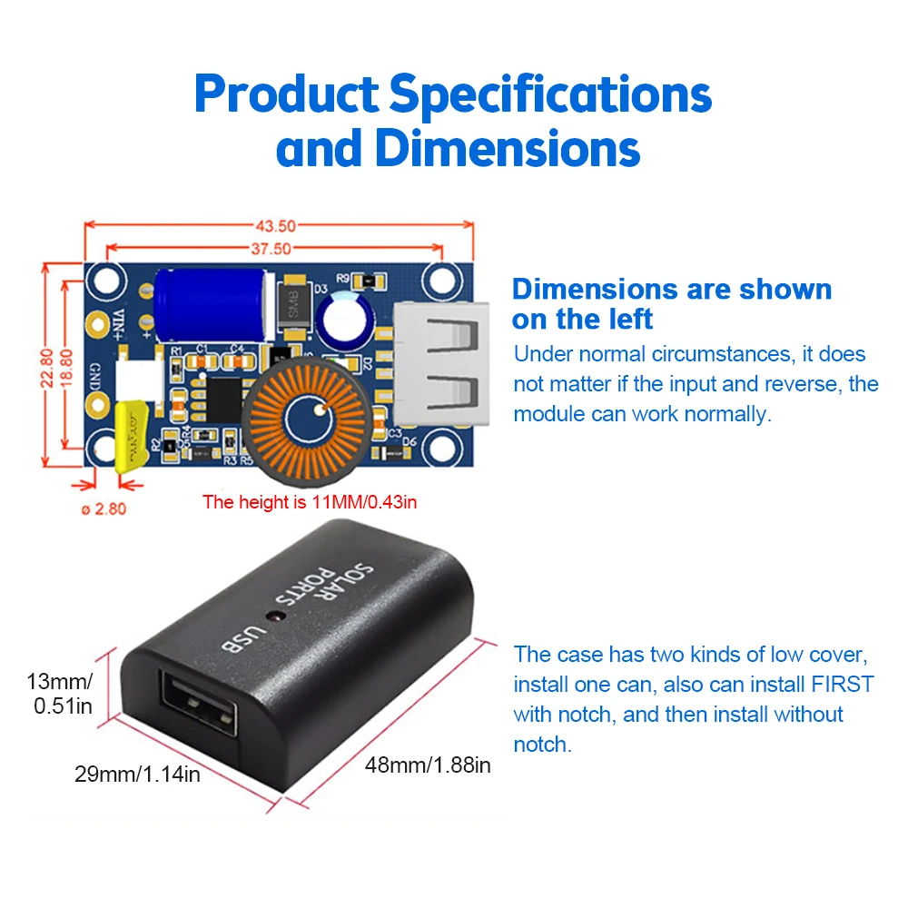 DC-DC Step-Down Power Module DC 9-85V to DC 5V 12V Buck Converter Module USB Type-C Mobile Phone Charge Adapter