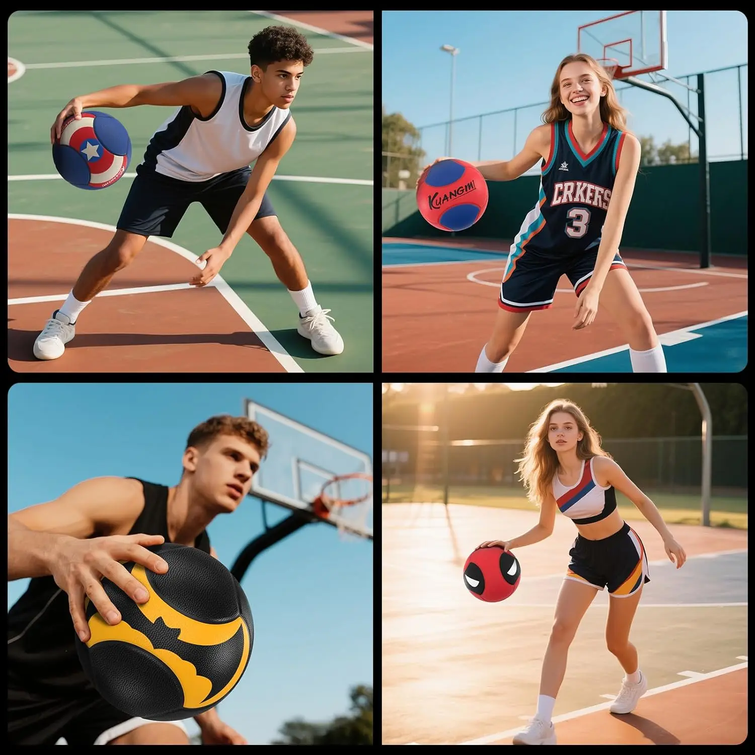 クアンミ スーパーノヴァ エディション バスケットボール、メンズ公式サイズ7(29.5インチ)、屋内外兼用ストリートボール