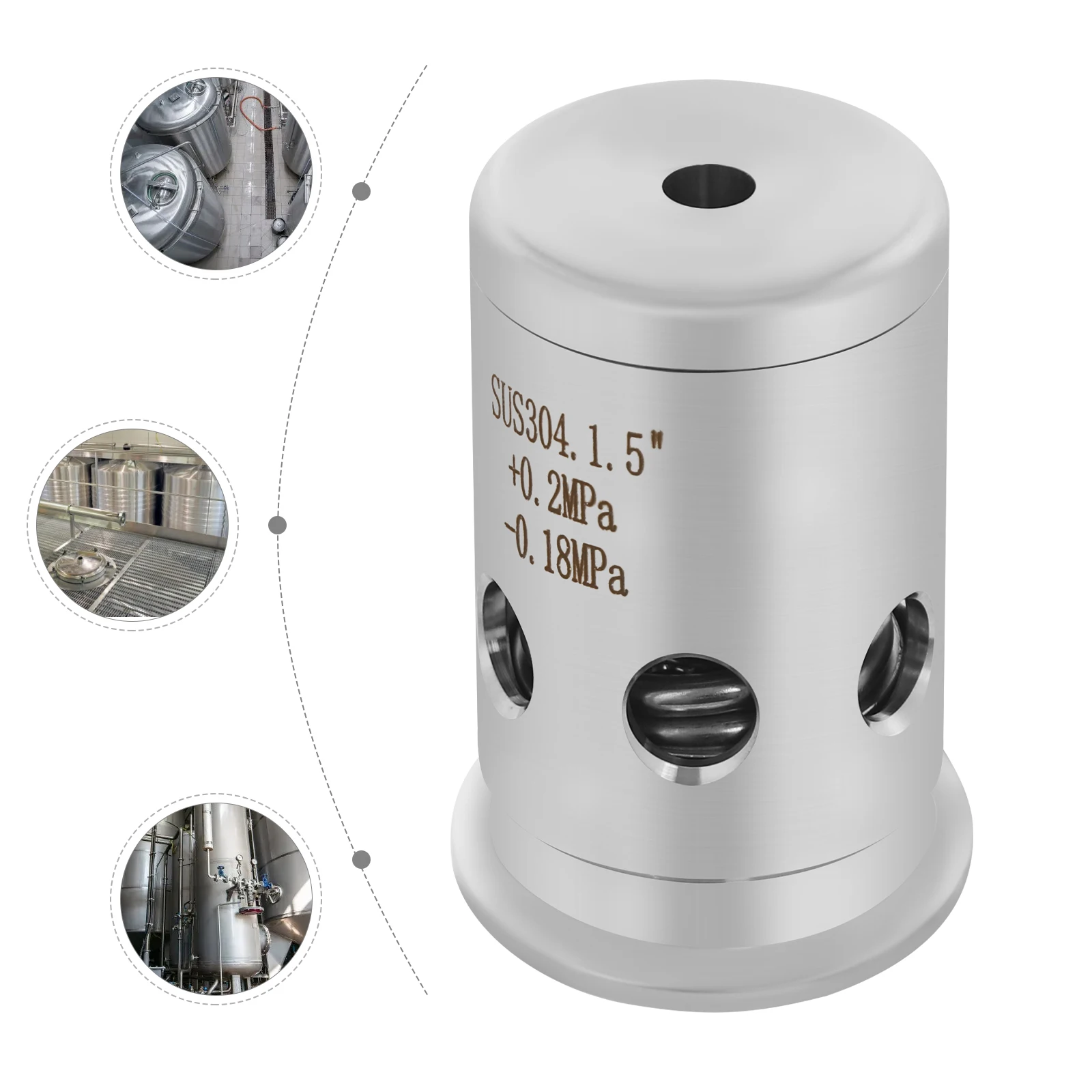 

Быстроустанавливающийся предохранительный клапан из нержавеющей стали 304, серебристый предохранительный клапан 1,5 дюйма для промышленности