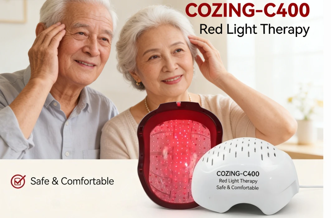 Traumatic Brain Injury  Recovery Light-COZING-C400  LED Helmet for Post-Concussion Syndrome, Dizziness Cognitive Fatigue Relief
