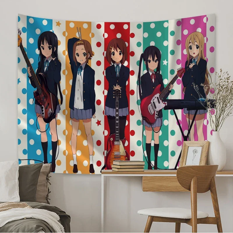 

New K-ON! Anime Cartoon Hanging Tapestry Bohemian Mandala Wall Art Home Party Decorative Japan Game Photo Background Cloth