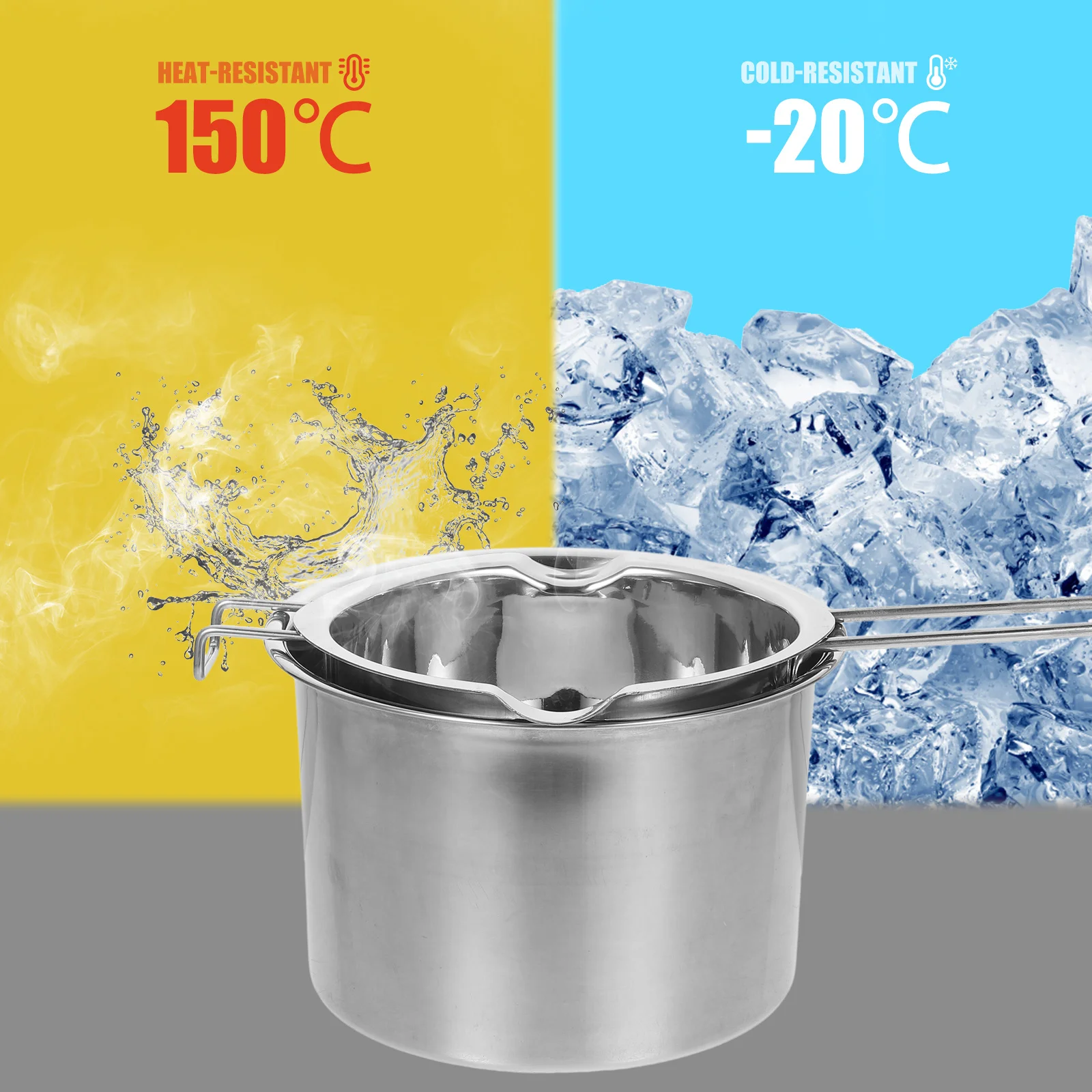 

1Set Double Boiler Stainless Steel Melting Pot Wax Chocolate Butter Heater Non Stick Surface Fast Heating Cooking Tool