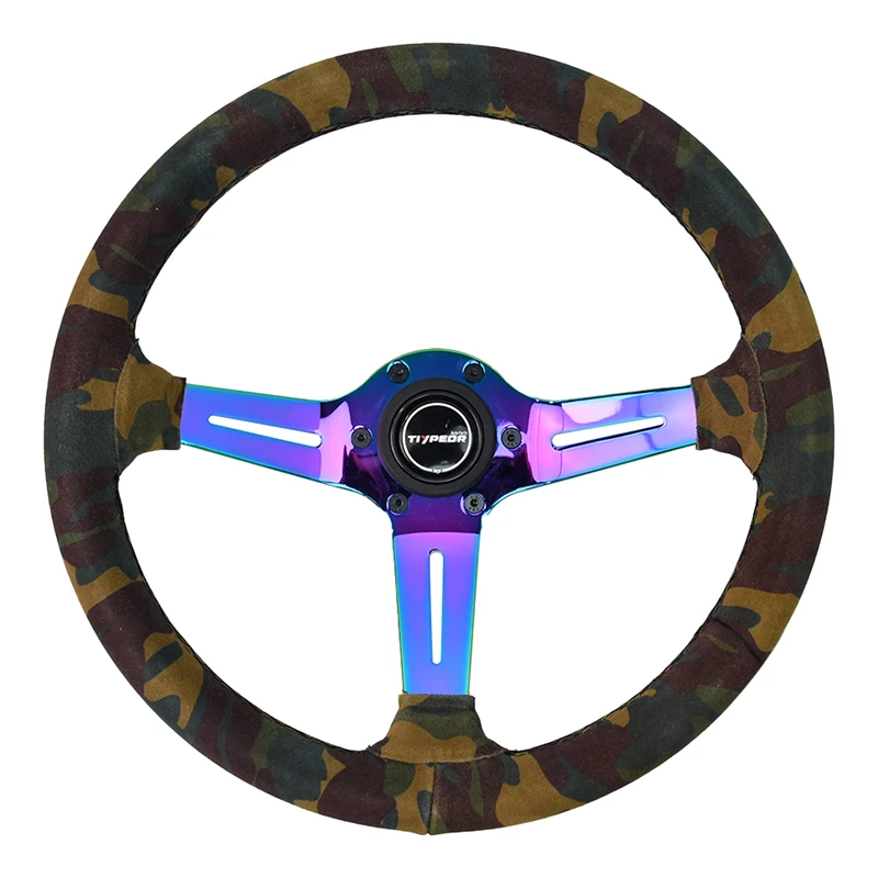 High Quality Wholesale Fashion Trendy 350MM Suede Leather Steering Wheel Car Steering Wheel