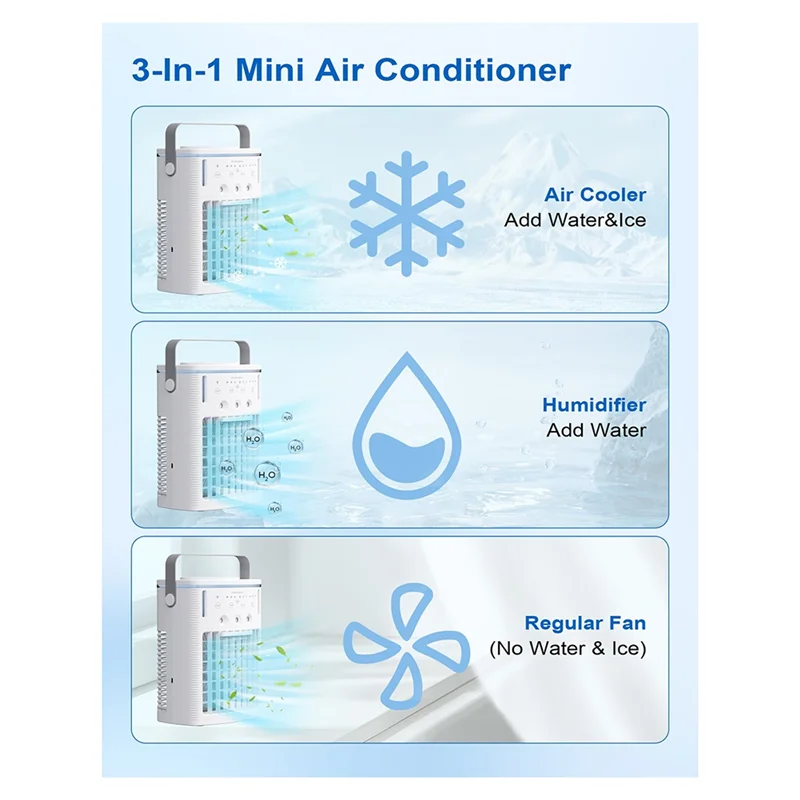 ABBK-미니 에어컨 	   에어컨 휴대용 에어컨 Forindoor 사무실 침실