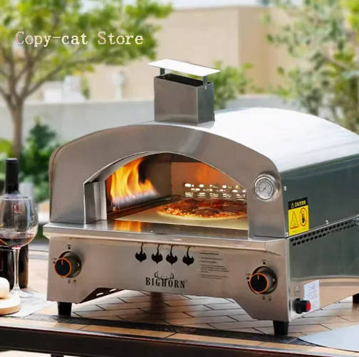 Outdoor Gas Oven With Automatic Rotating Stone - 14 Inch Portable Propane Pizza Ovens For Outside - Professio