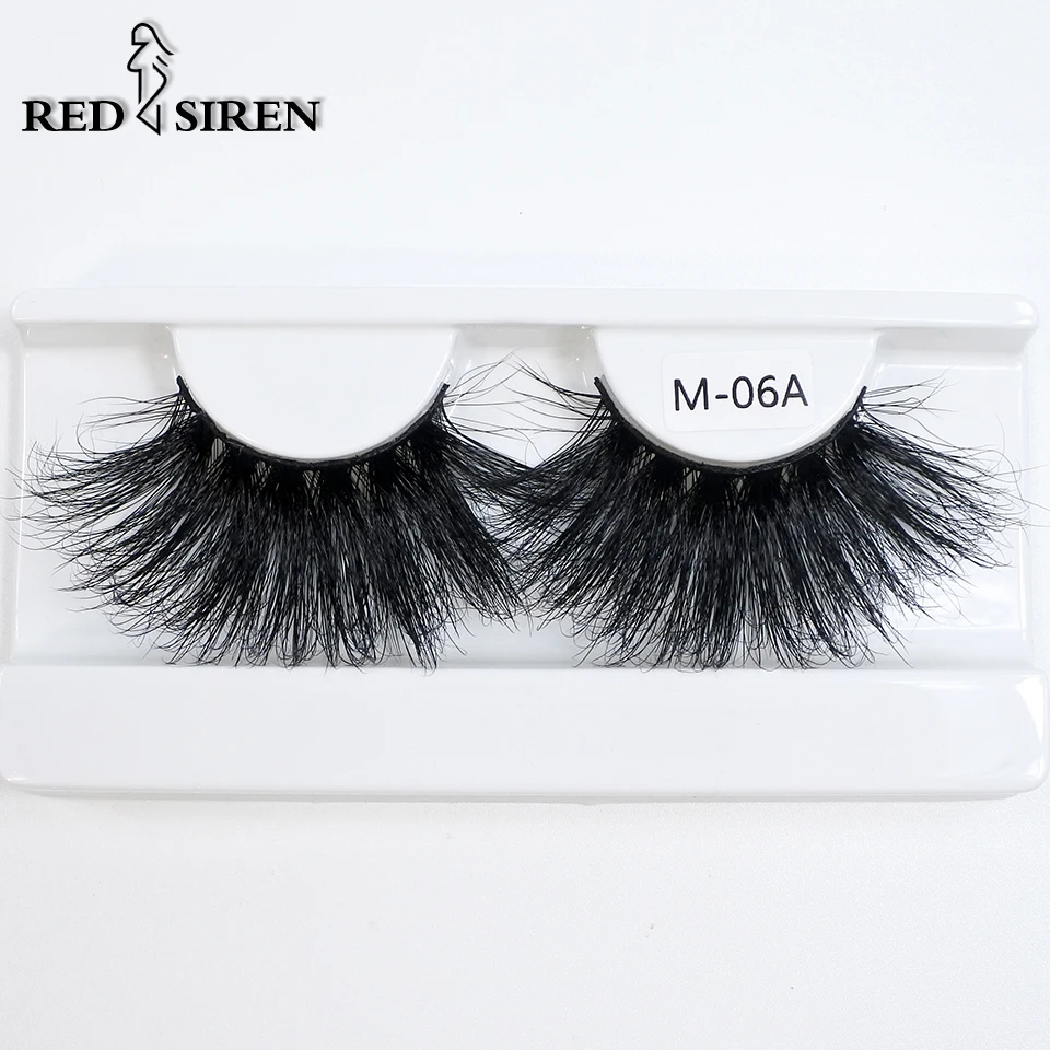 RED SIREN 30mm Long Mink Eyelashes Dramatic 100% Mink Full Strip Lashes Makeup Lashes Bulk Wholesale