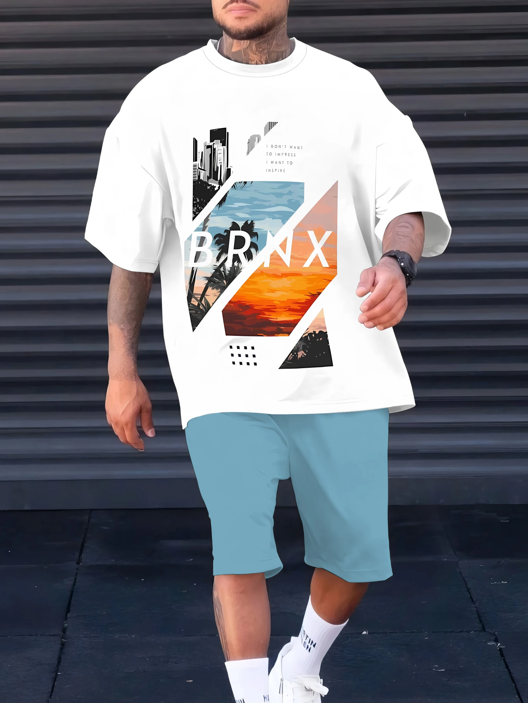 

205th Summer New Men's suit 3D printed casual fashionable breathable and lightweight outdoor men's wear