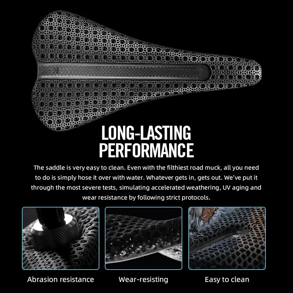 RYET Carbon 3D Gedruckt Fahrrad Sattel 145g 255*133MM Oval 7x9mm Radfahren MTB Sitz für Straße berg Kies Fahrrad Cushin Teile