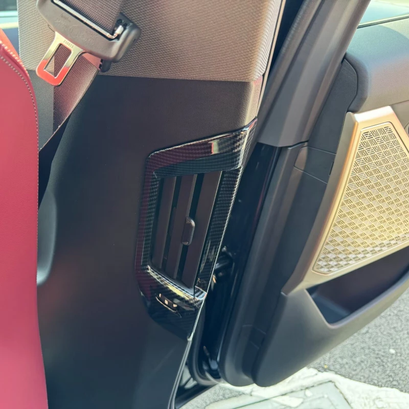 For BMW 5 Series i5 G60 2024 525Li 530Li Car Door B Pillar Air Out Frame Trim Carbon Fiber Pattern Decoration