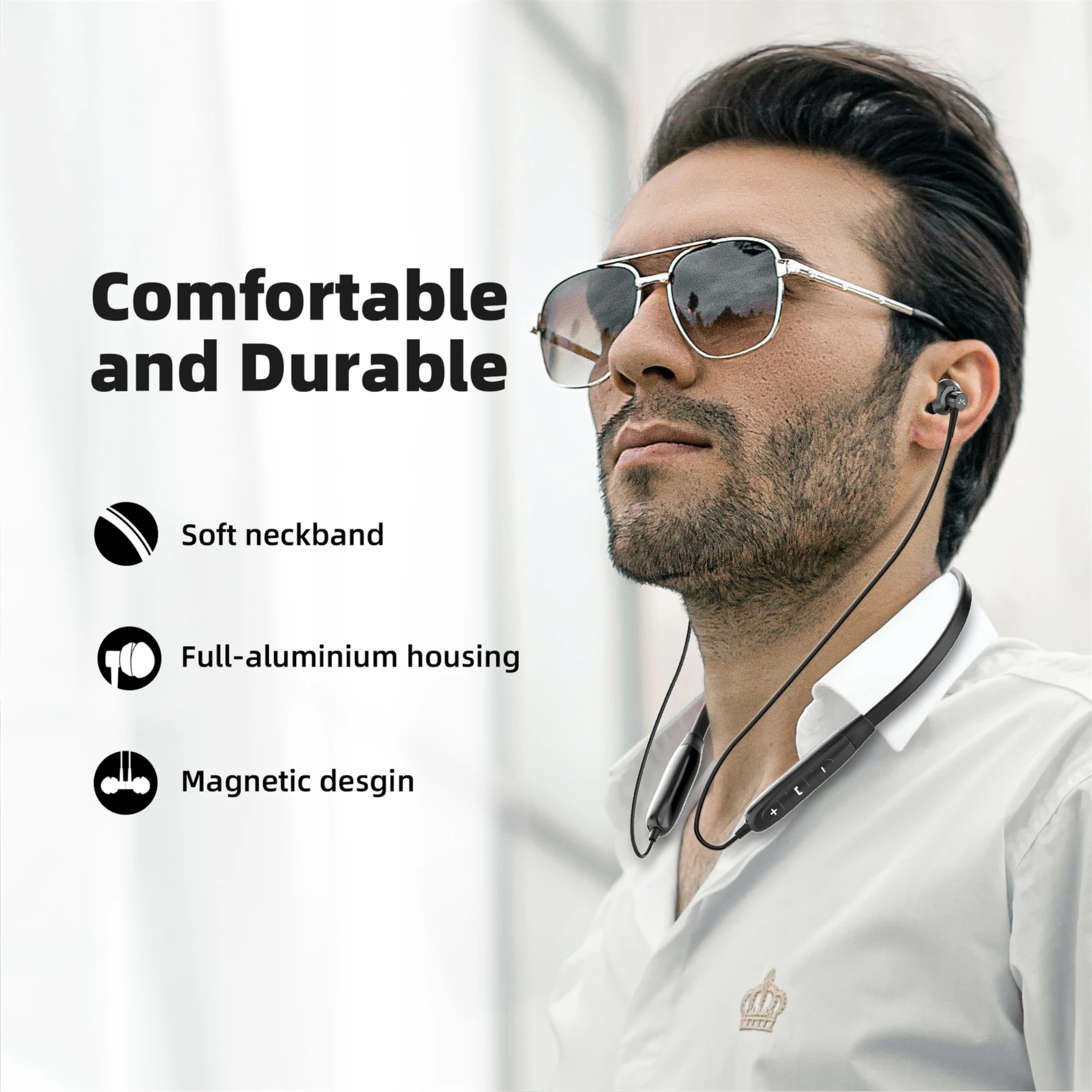 SoundMAGIC S20BT Bluetooth-наушники с шейным ремешком Hi-Fi стерео гарнитура-вкладыш с микрофоном легкие спортивные наушники