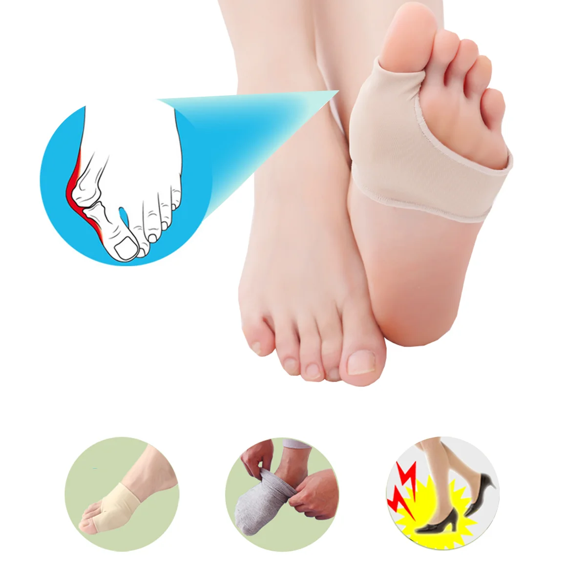 Eversion Toe Corrector for Women The Rock Mat Plantar Fasciitis Gel Bunion Sleeve