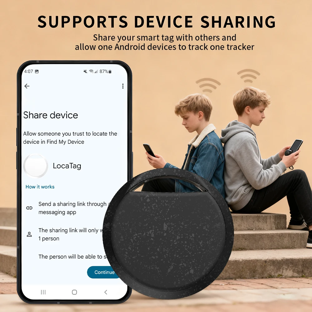 تطبيق تعقب لمسافات طويلة صديق للبيئة، جهاز تحديد موقع عن بعد لنظام Android Google's Find Hub App، العلامة الذكية لهاتف Samsung Xiaomi GMS