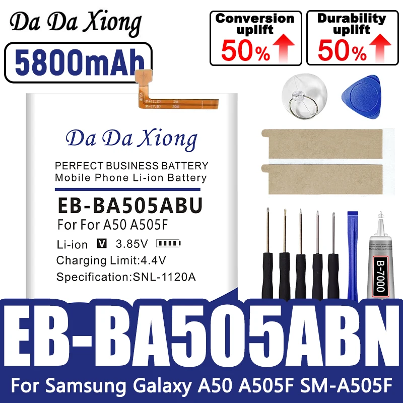 

Аккумулятор EB-BA505ABN EB-BA505ABU 5800 мАч для Samsung Galaxy A50 A505F SM-A505F A505FN/DS/GN A505W A30s A30+Tools