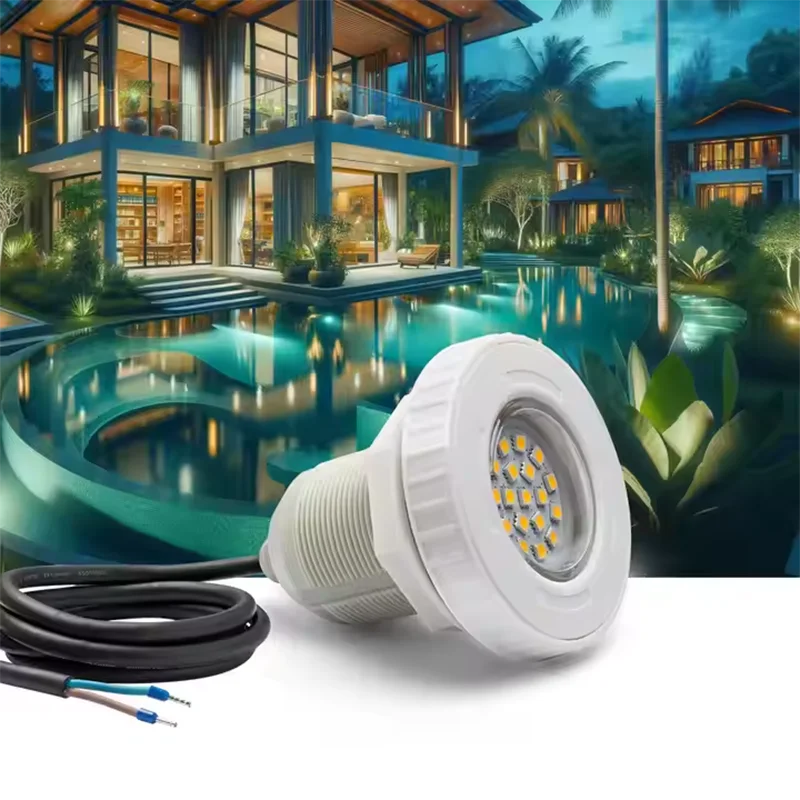 Mini Spa 2 Inch Pond Lamp Embedded 10W 12V RGB LED Swimming Pool Liners Lights for Vinyl Liner Fiberglass Concrete Pools