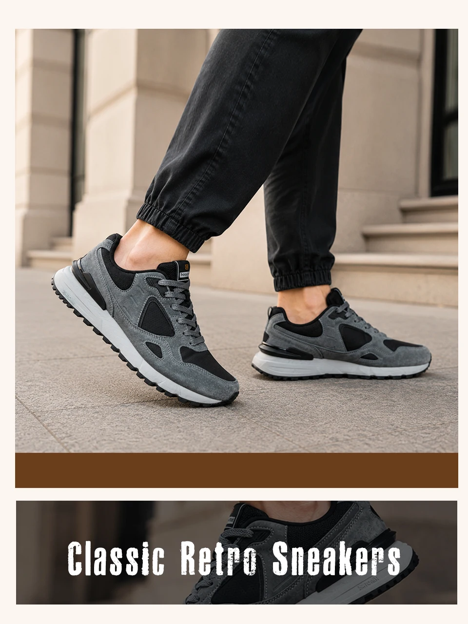 Baasploa Herren-Freizeitsneaker aus Leder, modische Turnschuhe für den täglichen Gebrauch, Lifestyle-Schuhe für Herren, neue bequeme Sportschuhe, rutschfest – Detail 10