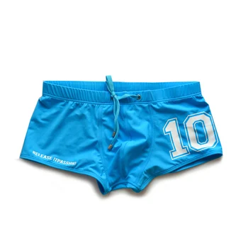 Men's Swim Trunks  Low Waisted Sexy Boxer Shorts  Letter Printed Drawstring Surfing  Beach Swimming  Four Cornered Youth