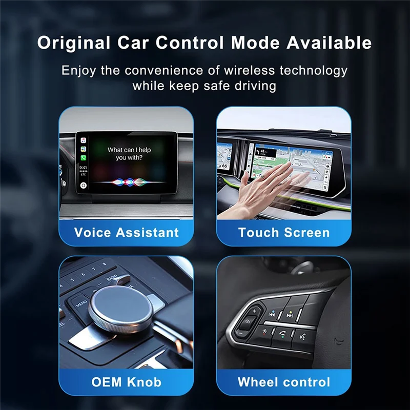 Drahtloser Carplay-Adapter für iPhone, Auto-Adapter, USB-Plug & Play, 5 GHz, Konvertieren Sie kabelgebunden in Carplay Wireless Box für kleine