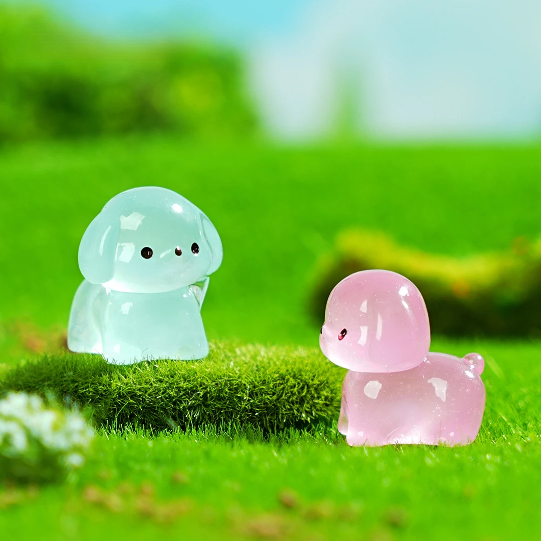 10-50 قطعة مضيئة صغيرة لطيف الكلب الجنية حديقة الديكور مصغرة متوهجة الكلاب ديكور المنزل المشهد الصغير اكسسوارات الحلي #4